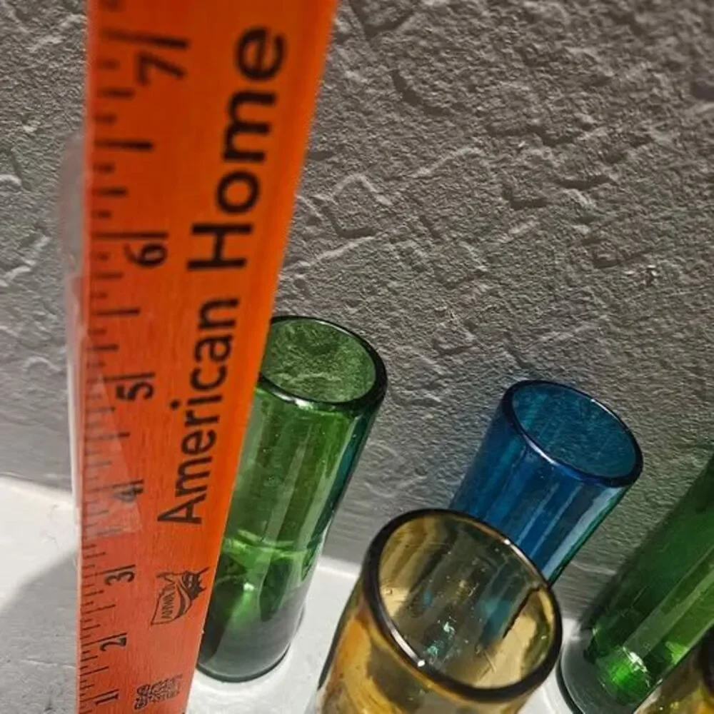 Set of 6 Handblown Mexican Shot Glasses - Picture 3 of 4